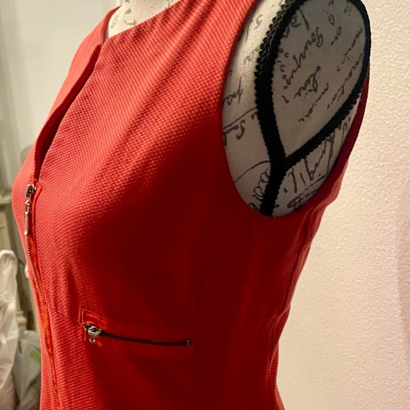 Moda International red-orange dress size 6. Vintage. - Picture 3 of 4